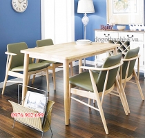 Bộ bàn gỗ cao su tự nhiên + 4 ghế