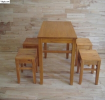 Bộ bàn ghế gỗ đẩu màu vàng B-116