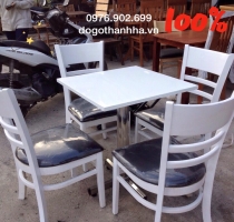 bộ  bàn  ăn  MOSTAR  TRẮNG  BÀN  CAFE VUÔNG  TD9015