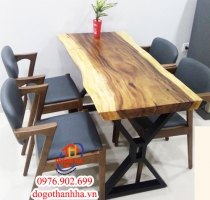 Mặt bàn gỗ nguyên tấm Dài (1m4 xR 70m x dày 5cm)