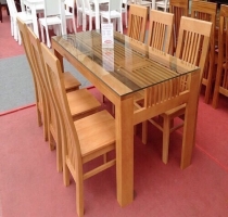 bộ bàn ghế   gỗ   sồi  tự nhiên  cao  cấp TH15