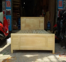 giường gỗ sồi hình caro tự nhiên 100% TH22