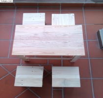 Bộ bàn ghế gỗ đẩu palet TH550