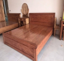 giường gỗ hương 1.6m dạt phẳng 