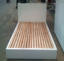 giường  gỗ   tự nhiên   gỗ   sồi   sơn  trắng  TH16
